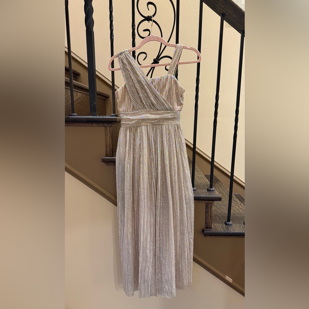 Elegant Girls Gold Evening Dress